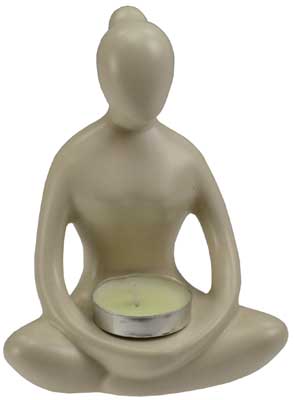 White Yoga Lady tealight
