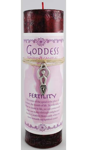 Fertility Pillar Candle with Goddess