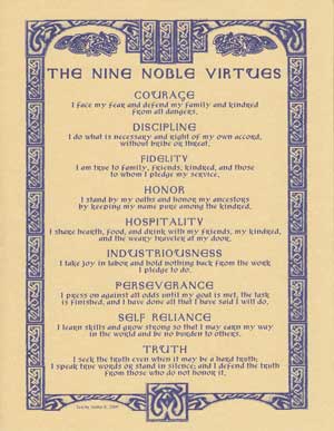 Nine Noble Virtues poster - Click Image to Close