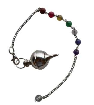7 Chakra silver plated pendulum