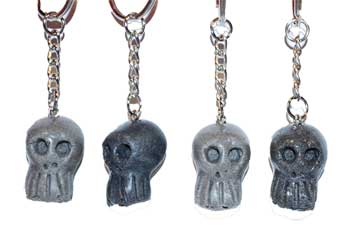 1" resin Skull key ring (assorted colors)