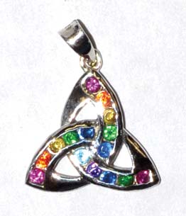 3/4" Triquetra, Rainbow sterling