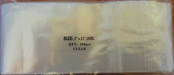 Ziplock Bags 3" x 12" 100/pkg Clear