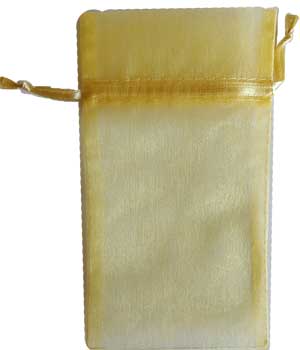 3" x 4" Gold organza pouch