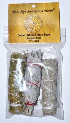Cedar,White& Blue Sage smudge 3pk