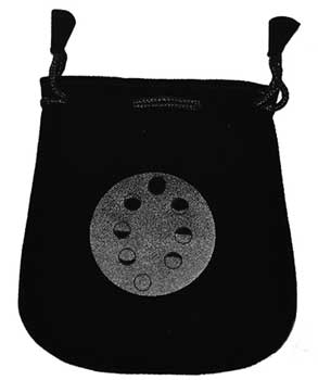 Moon Phases Velveteen Black Bag 5"